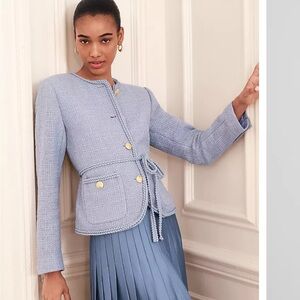 Ann Taylor Light Blue Tweed Blazer